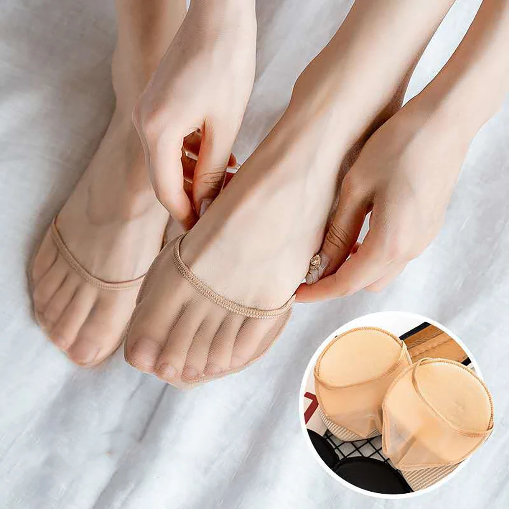 快適なハイヒール夏の女の子用滑り止め前足インソール女性用靴下見えない靴下ハーフパームソックス