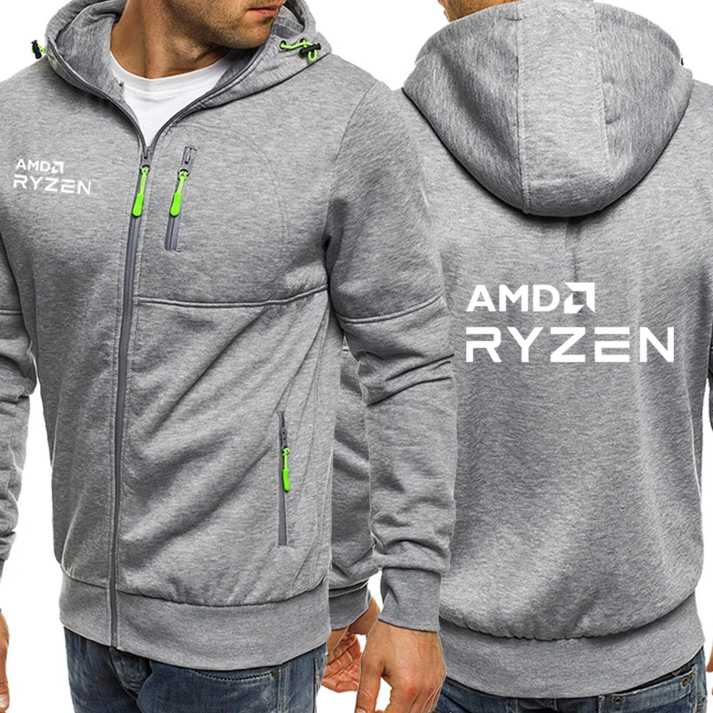2025 CPU AMD RYZEN Neue Männer Druck Frühling und Herbst Bequeme Casual Zipper Mit Kapuze Klassiker Vielseitige Mantel Tops