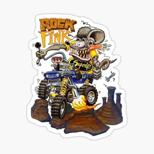 

Rat Fink Cartoon Mouse Funny Anime Phone Laptop Car Stickers Luggage Guitar Motorcycle Sticker