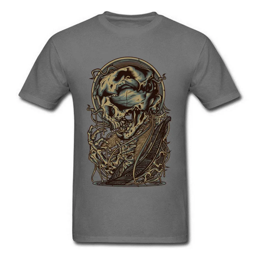 Black Design Short Sleeve Discount T Shirts for Men O-Neck 100% Cotton Tops Shirts Geek T-Shirt Curse Skull Rock Tshirts Custom #5