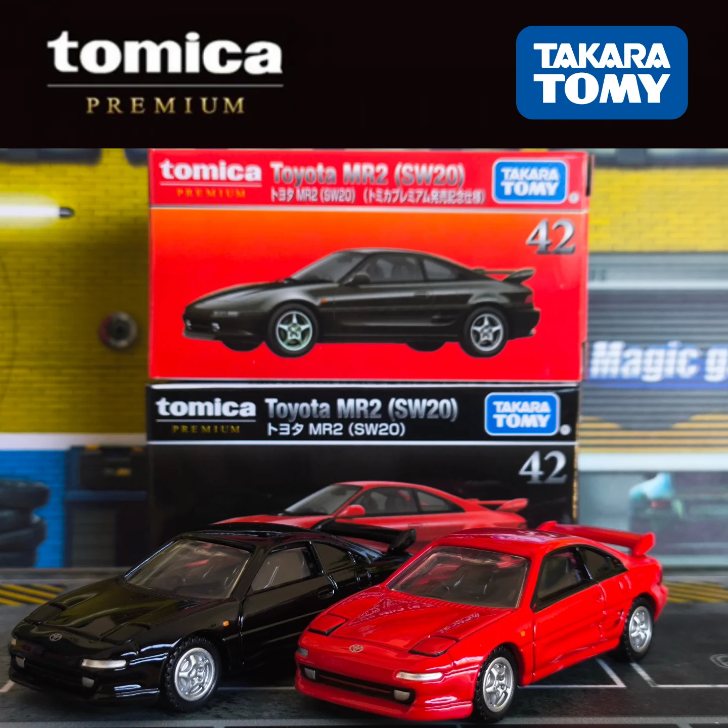 Takara Tomy Tomica Premium 42 Toyota MR2 SW20 Alloy Diecast Classic Sports Car Model Collectible Ornament Kids Boys Birthday Gif
