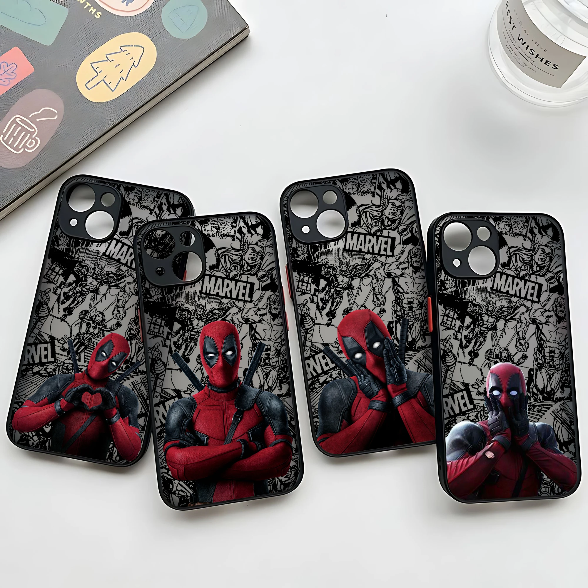 Marvel Deadpool Luxury Phone Case For iPhone 16 15 14 13 12 11 Mini Pro Max X XR XSMax 7 8 Plus Matte Transparent Back Cover