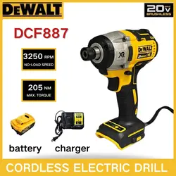 DEWALT-taladro eléctrico DCF887, destornillador inalámbrico de 20v, 1/4 pulgadas, sin escobillas, recargable, herramienta eléctrica