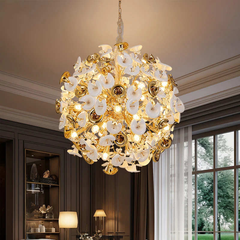 

Современная светодиодная подвесная люстра 2026 года – роскошная люстра для лестницы, для гостиной, домашнего декора и внутреннего освещения