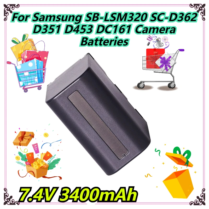 

7.4V 3400mAh For Samsung SB-LSM320 SC-D362 D351 D453 DC161 Camera Batteries