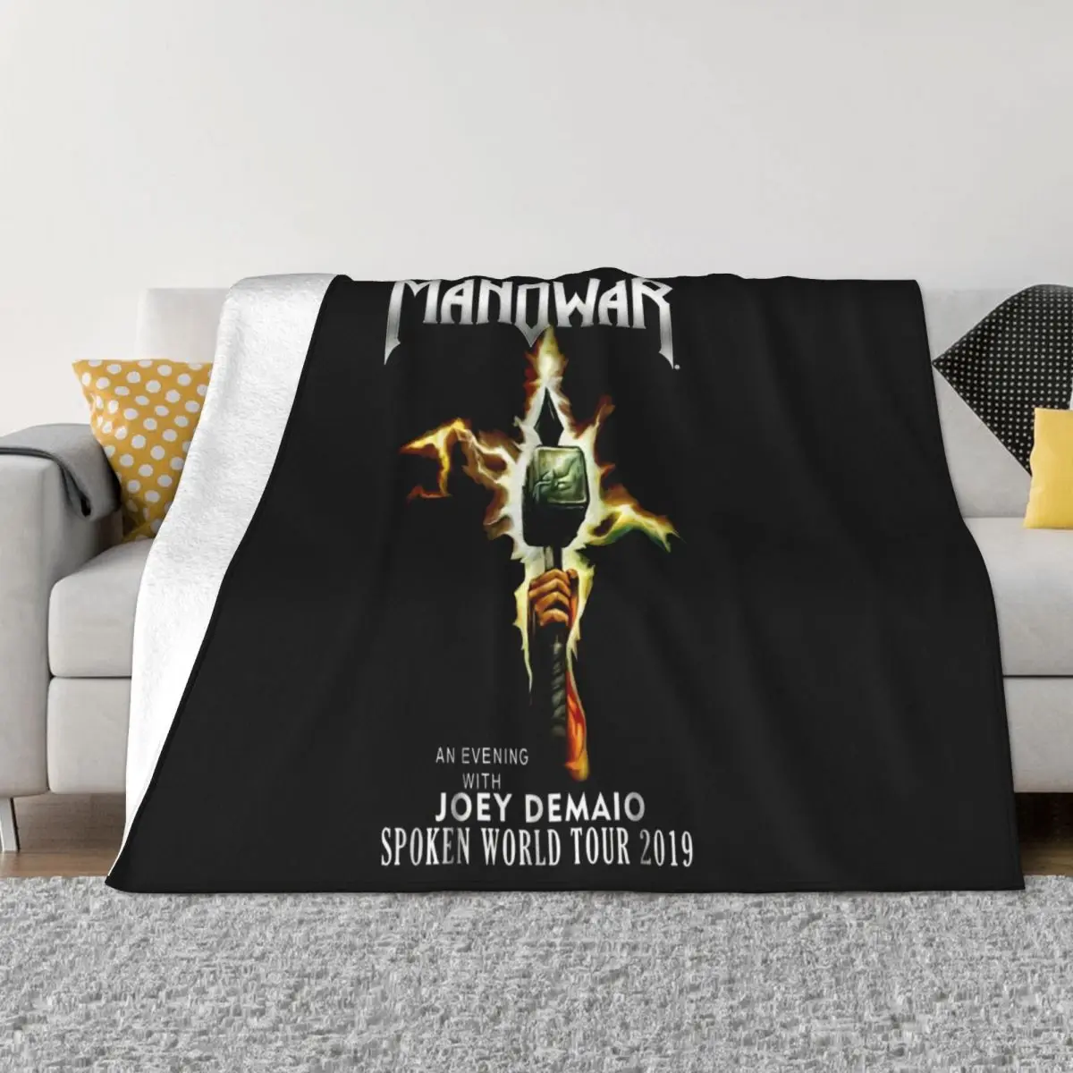 New Manowar Spoken World Tour November 2019 Black S2Xl 2019 New Arrival Funny Cheap Price Goth Vacation Throw Blanket