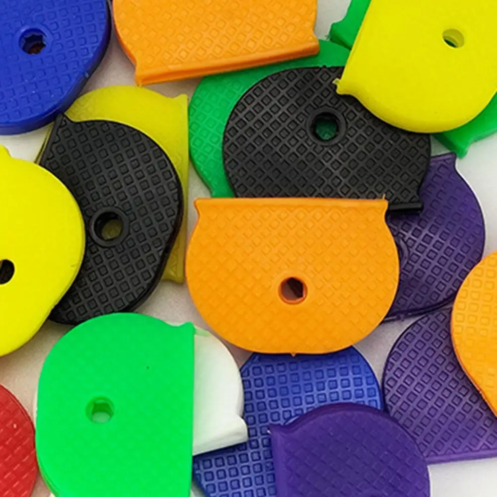 Stretchable Key Covers 32pcs Key Covers Tags Set Soft Rubber Key Identifiers Colorful Plastic Toppers for Standard Flat House