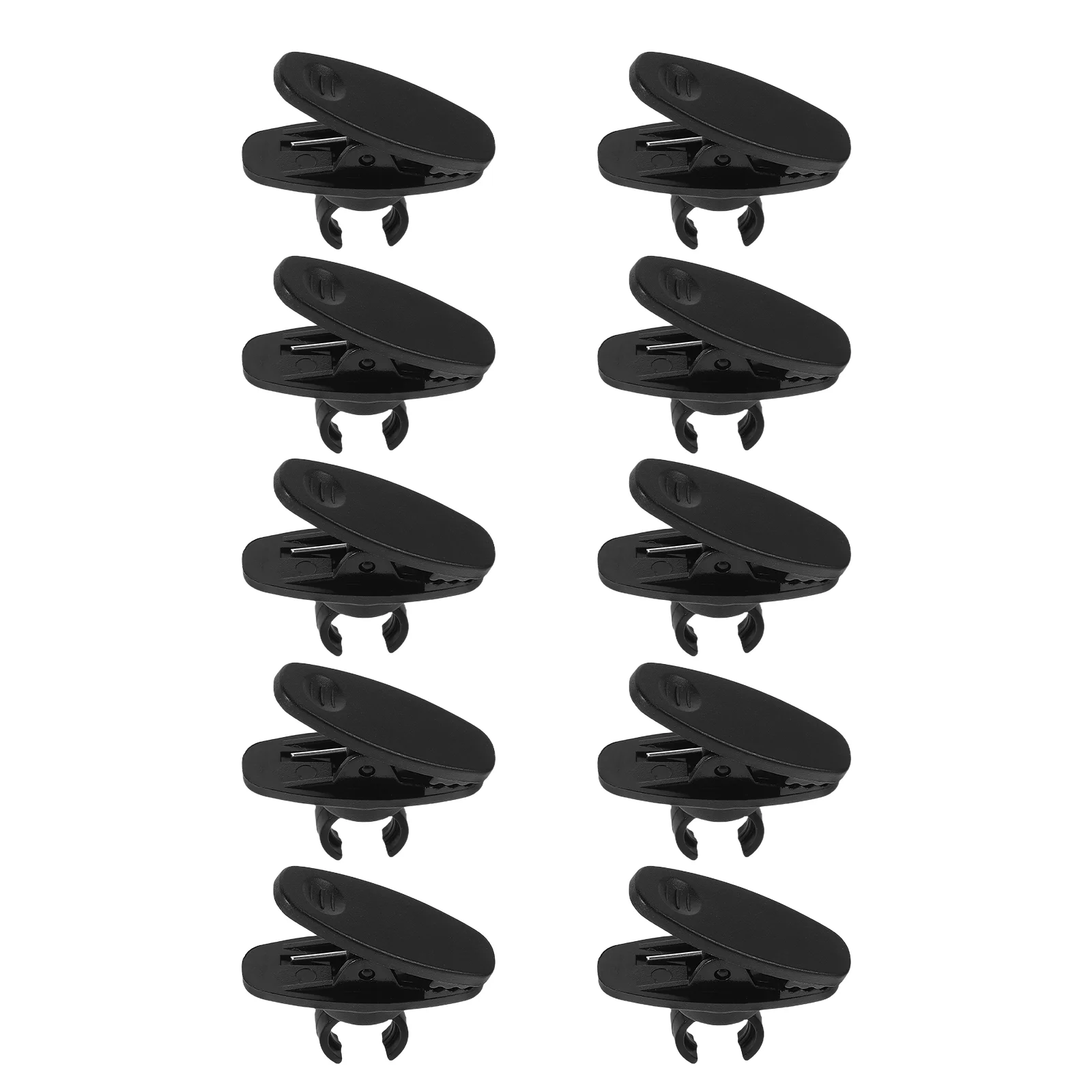 

10pcs Black 10mm Lavalier Microphone Clip Rotating Stand Tie Audio Bracket Stylish Accessories for Podcast Shirt