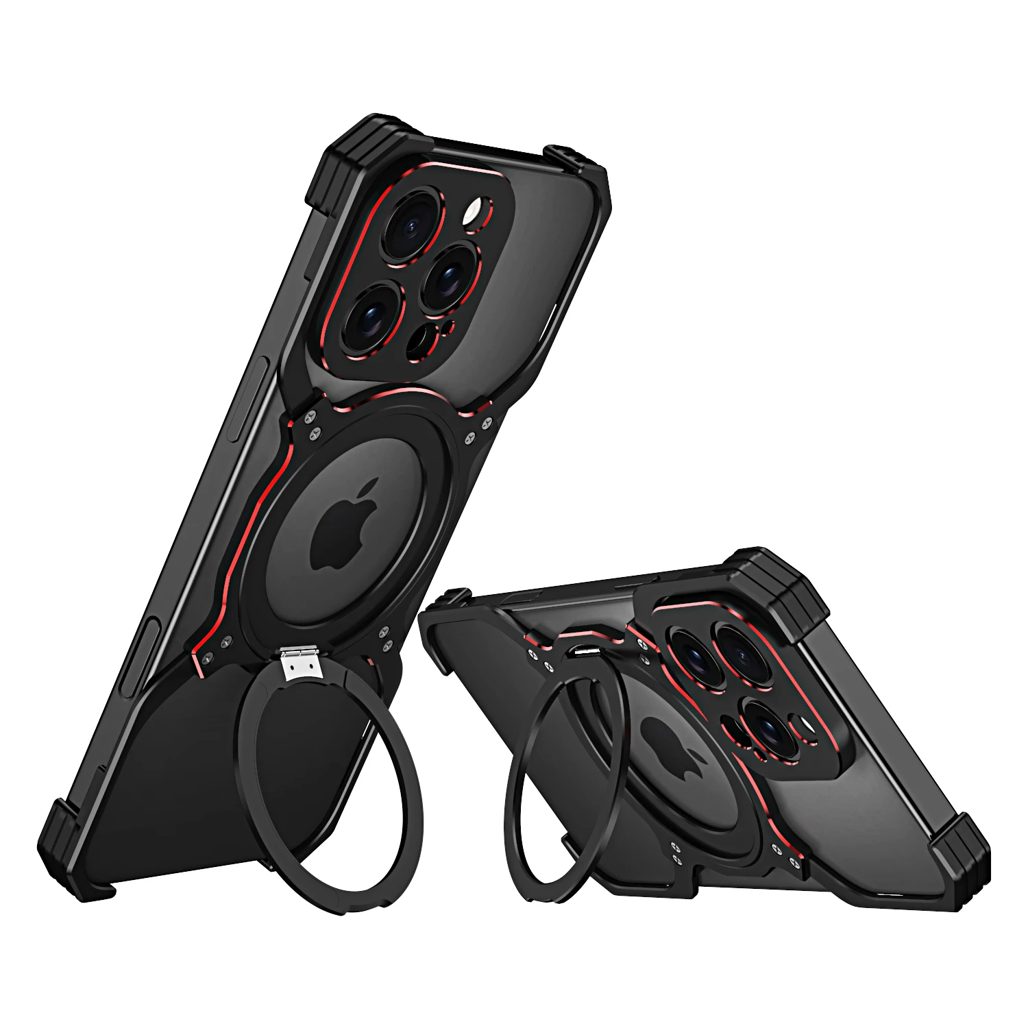 

For iPhone 15 14 Pro Max 17 16 Case Rimless Metal Zincy Alloy Titanium Aluminum Bumper Heat Dissipation Shockproof Cover Luxury