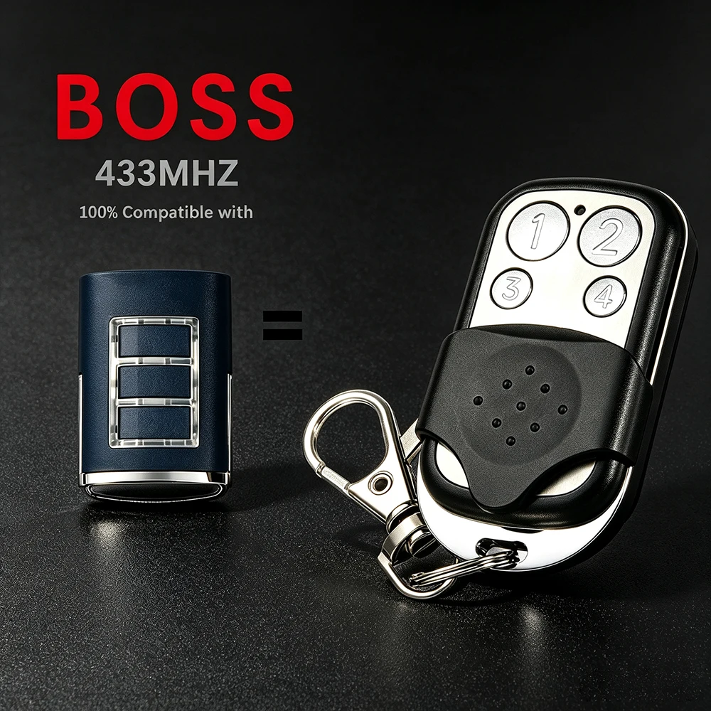 Replacement BOSS BHT3/BHT-3/HT3/ BOSS 6 433MHz BOL4/BOL6/OL4 Garage Roller Door Opener Remote Key Fob Keyring