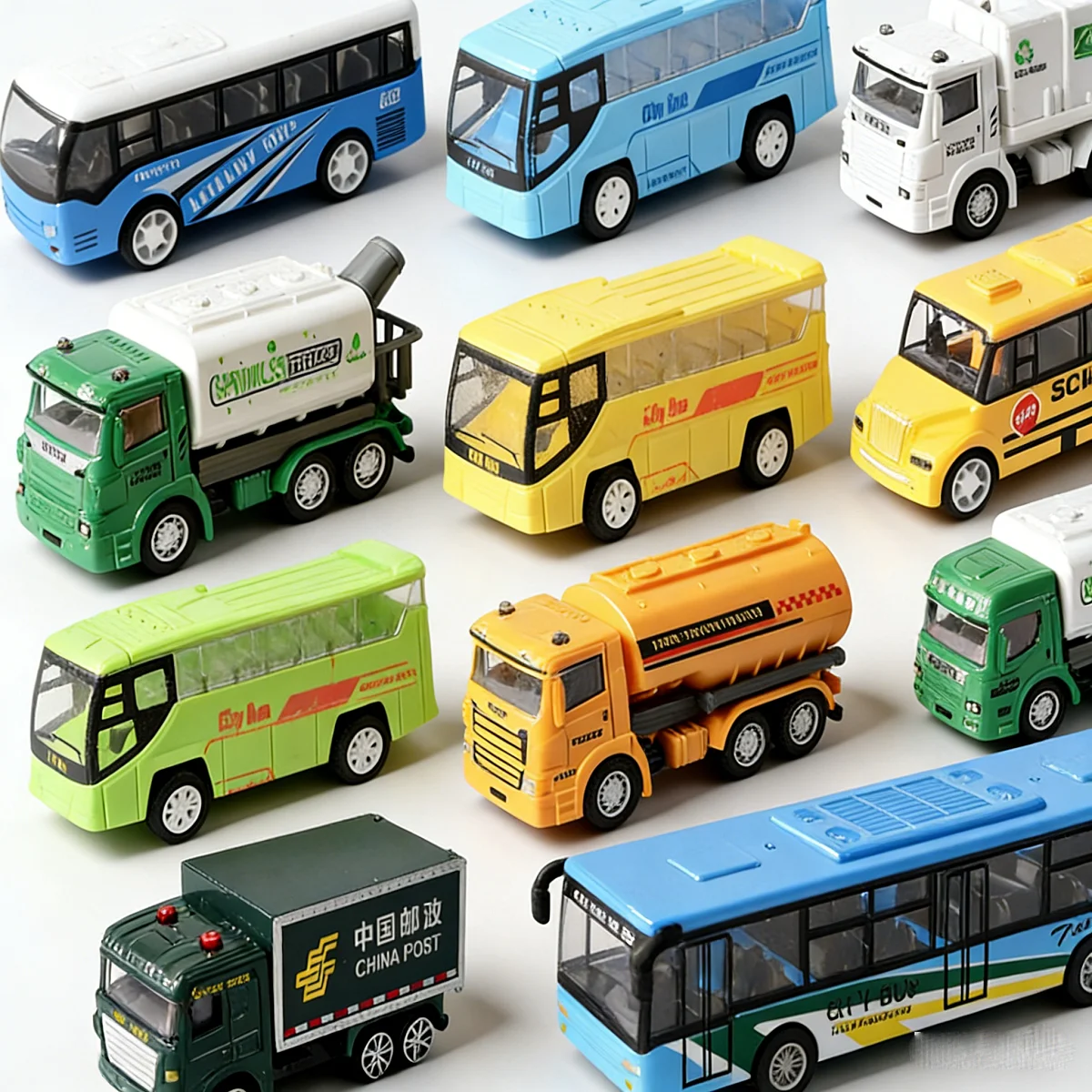 

Miniature Car Bus Truck Van Helicopter Model Simulation Mini Vehicle Toys DIY Sand Table Architectural Building Diorama Material