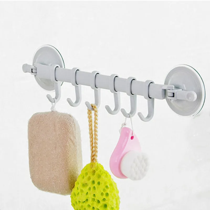 NEW Fashion plastica ventosa appendiabiti da cucina organizzatore asciugamano da bagno vestiti gancio da bagno strumento di cottura Rack di stoccaggio sottovuoto