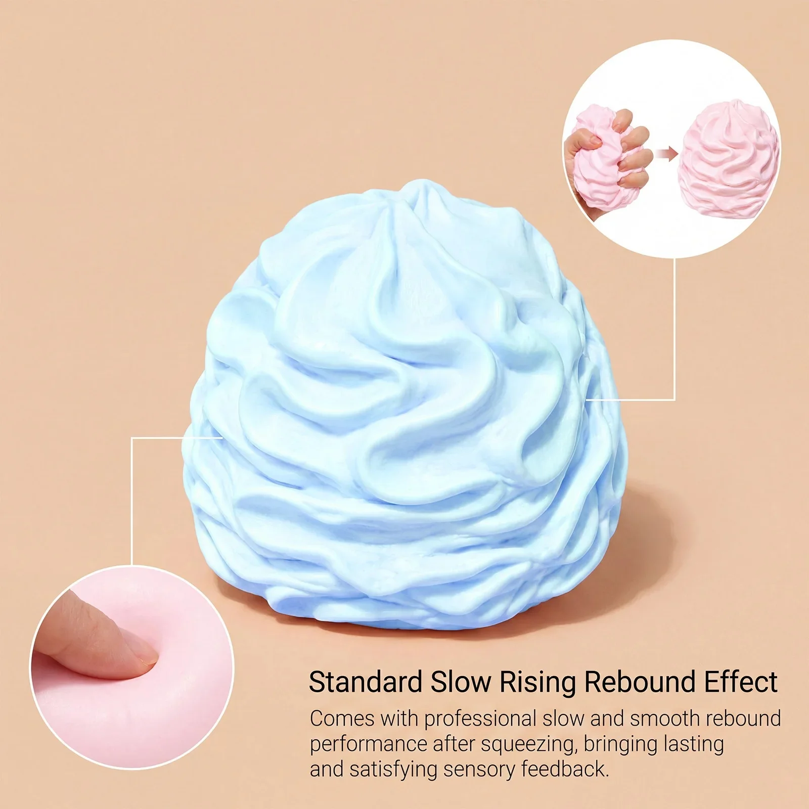 Simulated Cream Pinching Toy Cream Curling Block Toy Stress Relieving Tool Squeezing Stress Relieving Toy Adult Gift