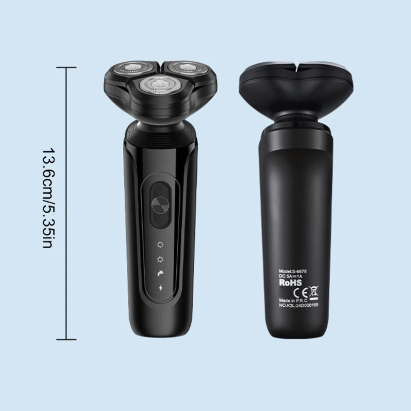 Portable Men's Miniature Floating Heads Electric Shaver for Travel and Daily Grooming USB Rechargeable Beard Trimmer