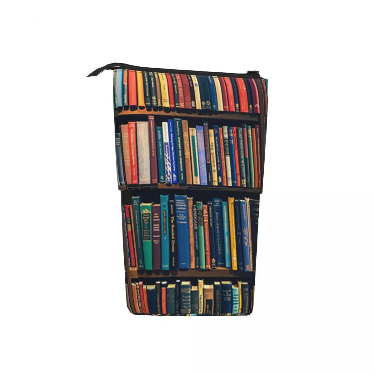 Education Library Book Reversible Pencil Cases Pencil Pouch Storage Large Capacity Pen Box Pencil Bag for Boy Girl Gifts
