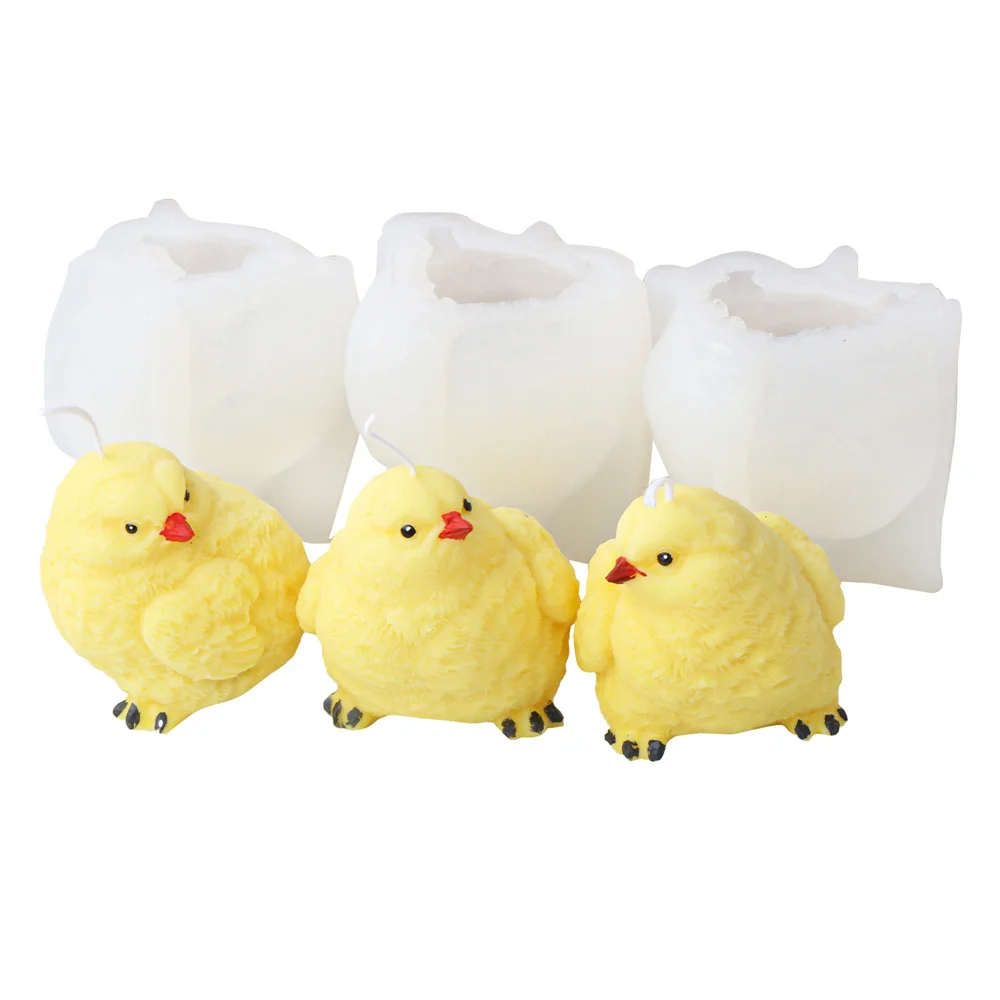 3D Cute Chick Candle DIY Mold Mini Rooster Egg Resin Clay Craft Making Tool Animal Handmade Aroma Soap Mold Unique Home Gifts