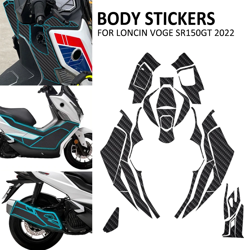 

For Loncin Voge SR150GT SR 150GT 150 GT 2022 2023 Motorcycle Body Anti Scratch Carbon Fiber Pattern Decal Protective Sticker Pad