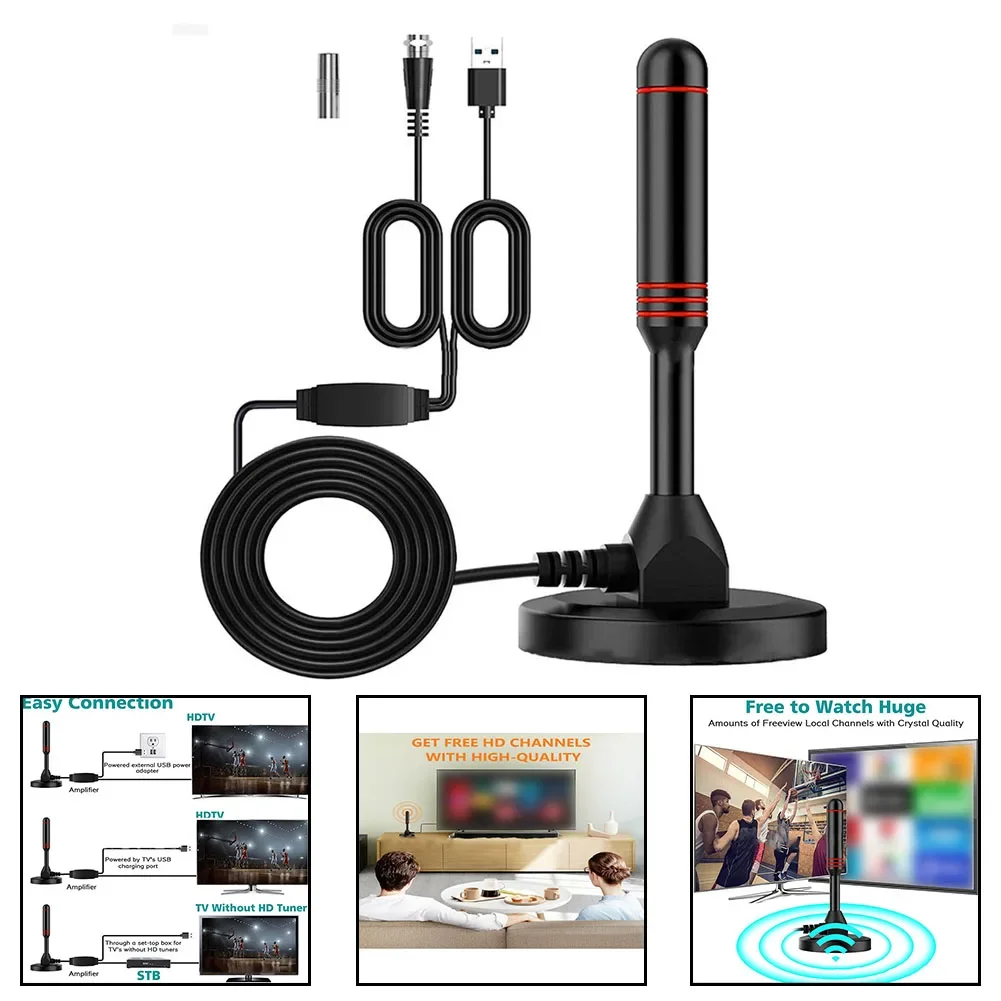 Fast Connection Indoor TV Antenna High-Performance Antenna 30DBI Signal Reception Compact Design High-Quality ABS Material