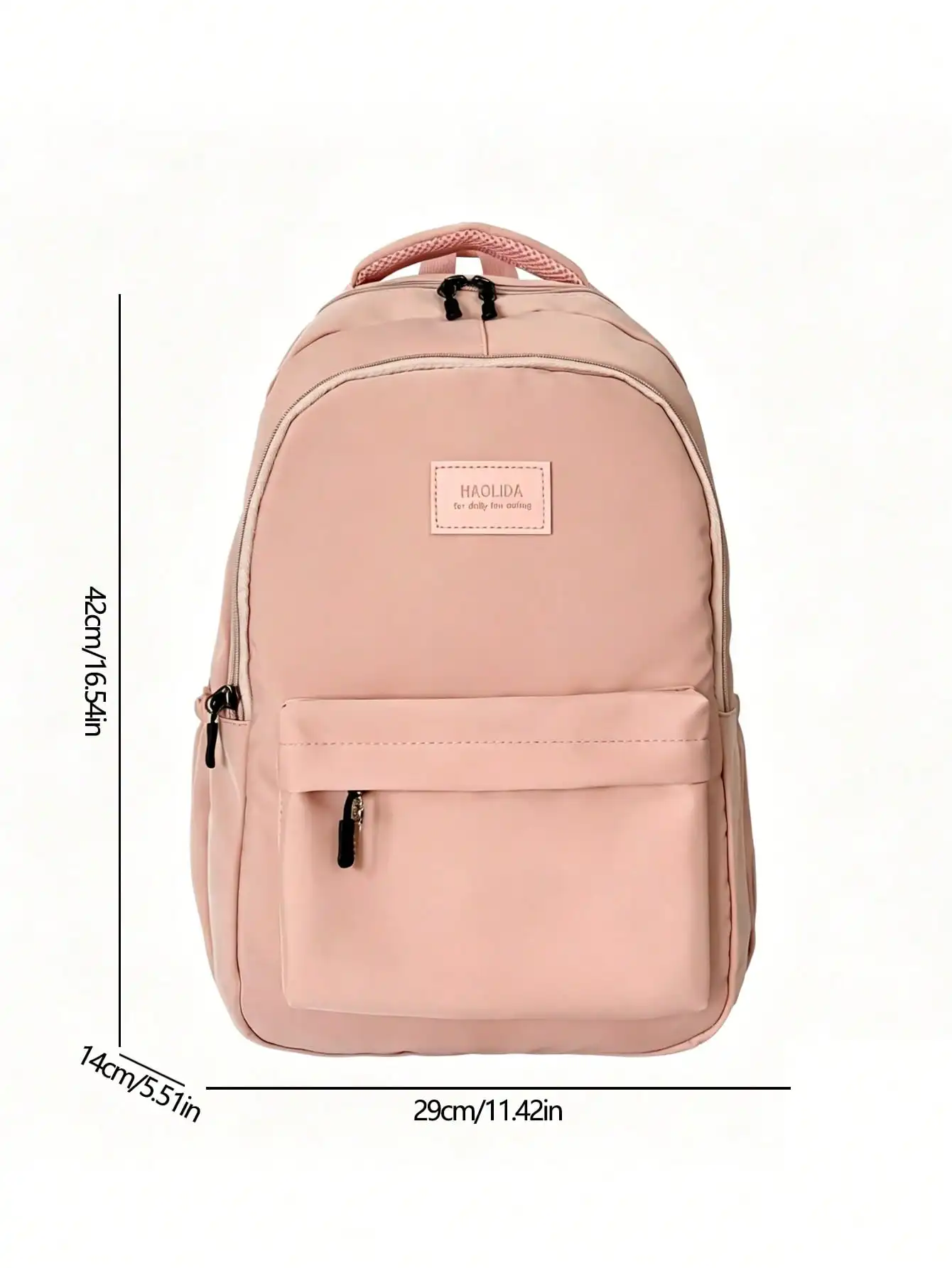 1pc Solid Color Large Capacity School Day Bag, Multi-Pocket Casual Backpack, Multi-Compartment Bookbag, Short Trip Bag, Perfect For Girls/Teens/Students/Graduates, Ideal For Daily Use, Outings, Travel sk260609181887456944277