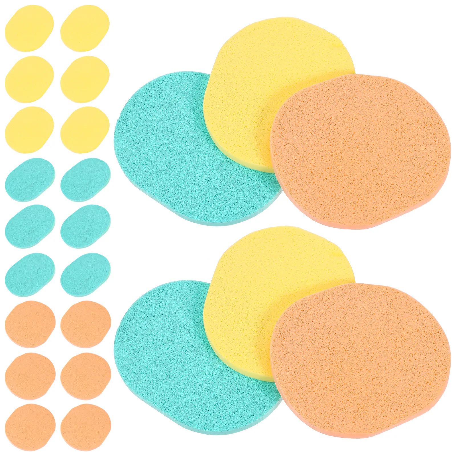 50Pcs Facial Sponge Natural Soft Wash Face Sponge Deep Massaging Brightening Skin Care Makeup Tool Random Color