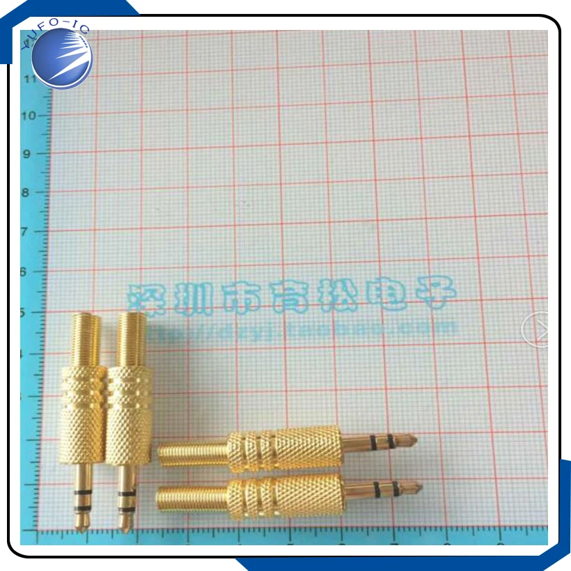 10PCS/Lot  3.5 pairs of double channel plugs with single amount of gold plated double channel plug