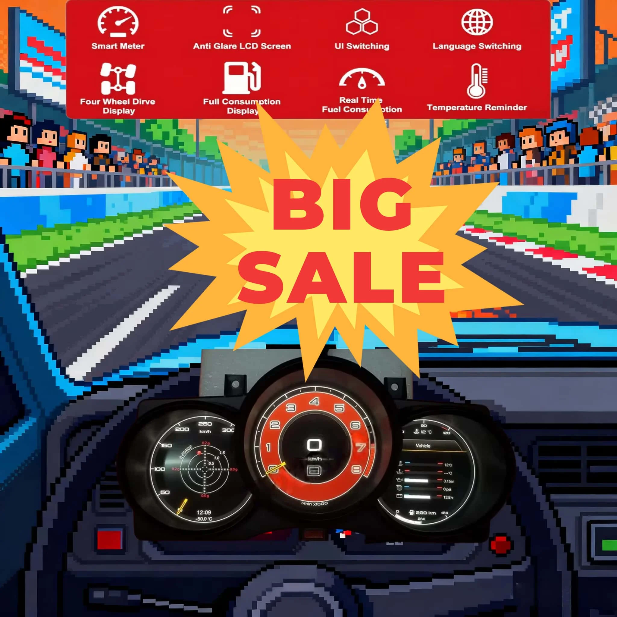 

12.3'' LCD-панель приборов на базе Linux для Porsche 987 Boxster 2005-2012, цифровая приборная панель, спидометр, виртуальный кокпит