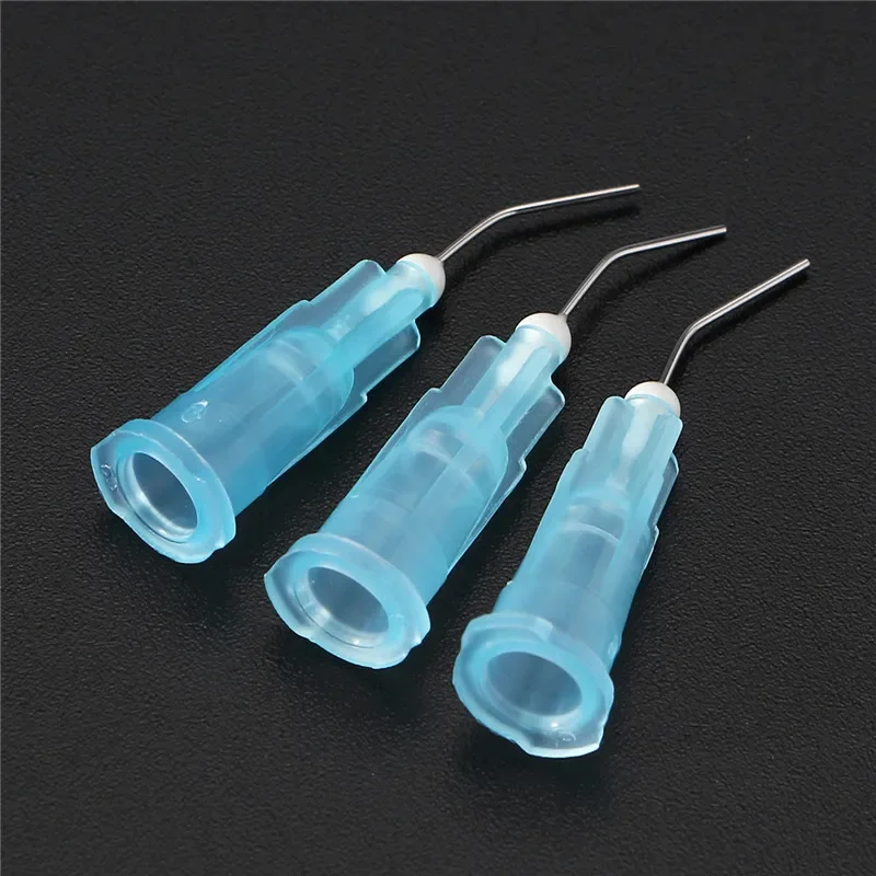 100 curved needle tips,dental flowable sealant, etchant, composite resin, acidic reagent, syringe needle, dental equipment tools