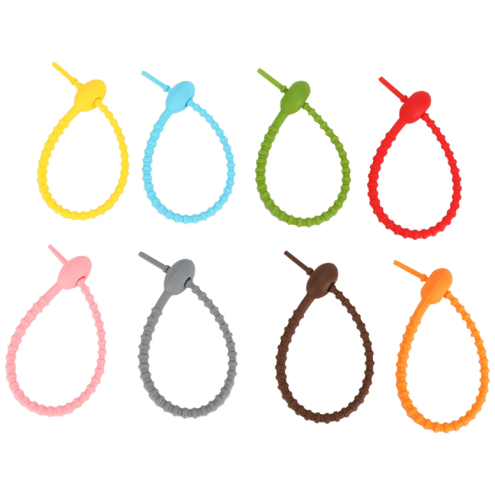 ABSS-40Pcs Colorful Silicone Ties Bag Clip,Cable Straps, Bread Tie, Reusable Rubber Twist Tie, All-Purpose Silicone Ties