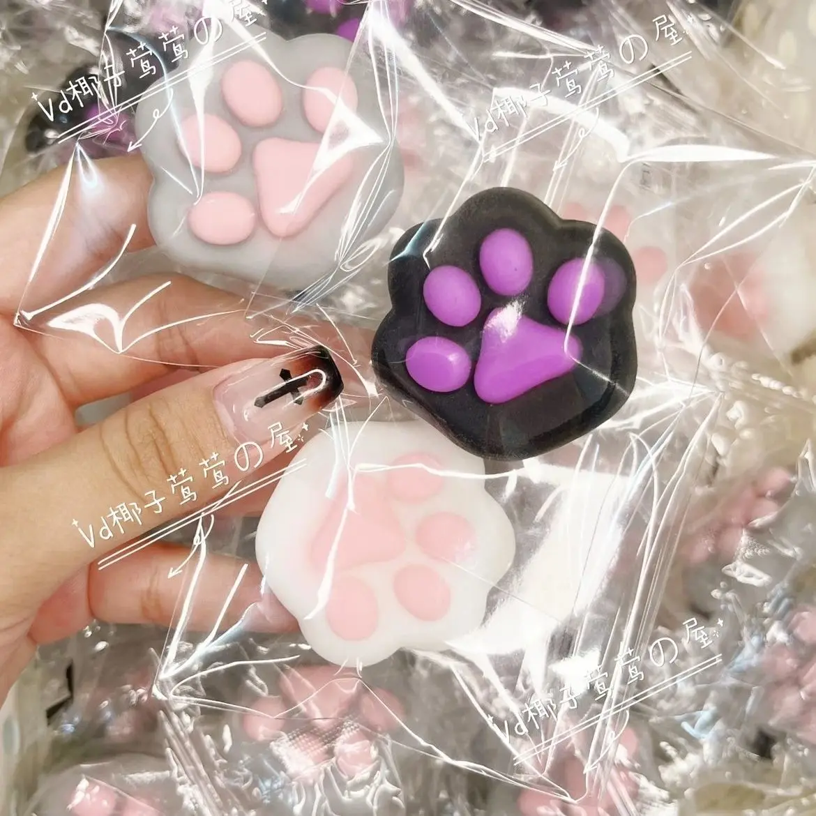 Kawaii Cat\'s Paw Decompression Toys Cute Pink 3D Elastic Squishy Toys Mochi Anti Stress Reliever Toys Girls Birthday Gifts