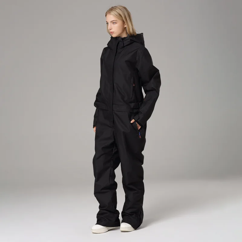 Winter One Piece Snow Suit Waterproof Man Ski Overalls Mountain Women Alpine Female Hooded Jumpsuit Sport Snowboard Tracksuits