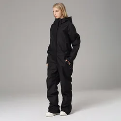 Winter One Piece Snow Suit Waterproof Man Ski Overalls Mountain Women Alpine Female Hooded Jumpsuit Sport Snowboard Tracksuits
