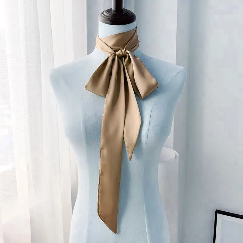 200cm Long Plain Silk Scarf Multifunctional Hair Band Bag Satin Scarf Ribbon Neckties, Bow Ties Cravats Bag Handle Decoration