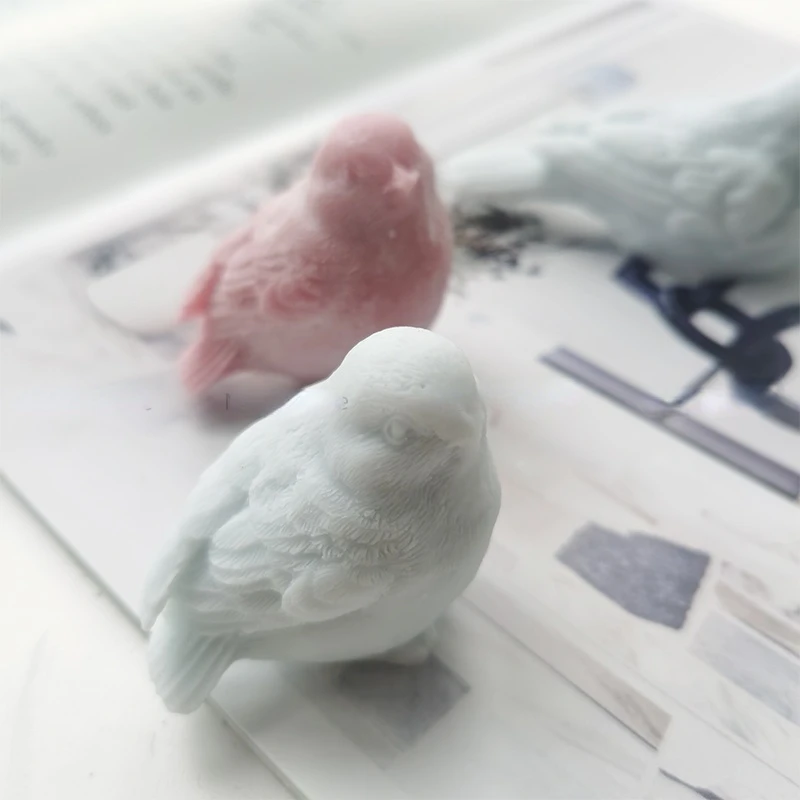 3D Sparrow Bird Silicone Mold for Candle Soap Making Bird Shape Cake Salt Sculpture Chocolate Mold Resin Aroma Molds Cake Decor