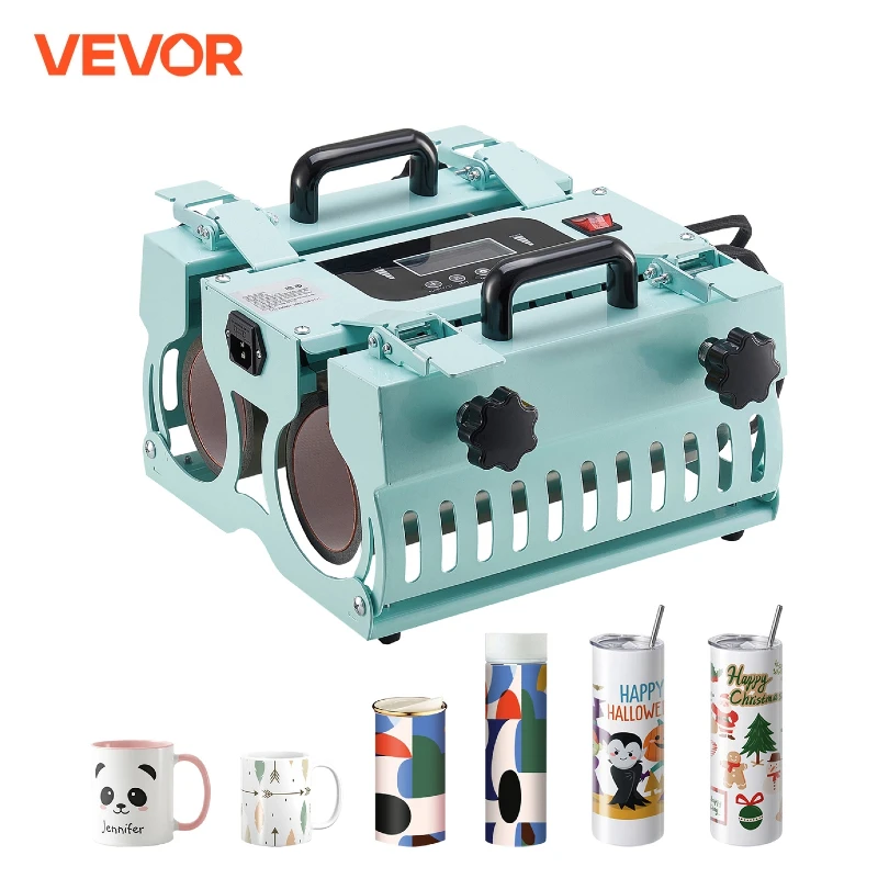 VEVOR Tumbler Heat Press Machine 2 Station Heaters 11-30oz Mug Press Tumbler Press for Sublimation Tumblers Cups and Mug 19.6lbs