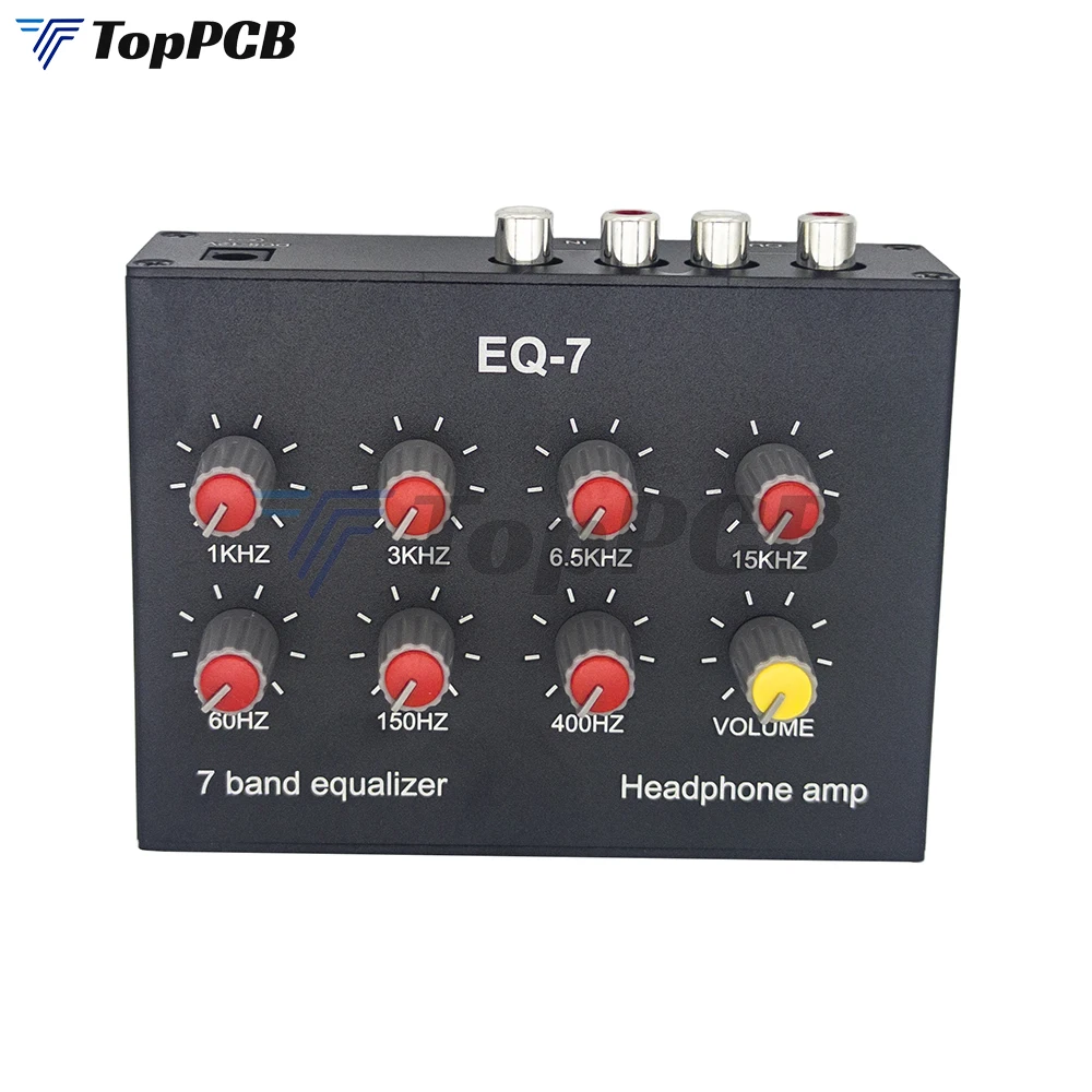 Imagem -03 - Audio Eq7 Audio Signal Preamplifier Band Equalizer Ajustar High School Bass Sound Telefone Computador Headphone Amplifier