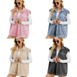 2023 Summer New Fashion Loose Sleeveless Denim Vest For Women Casual Mid Length Jeans Jacket Coat Hot Selling Female Clothing