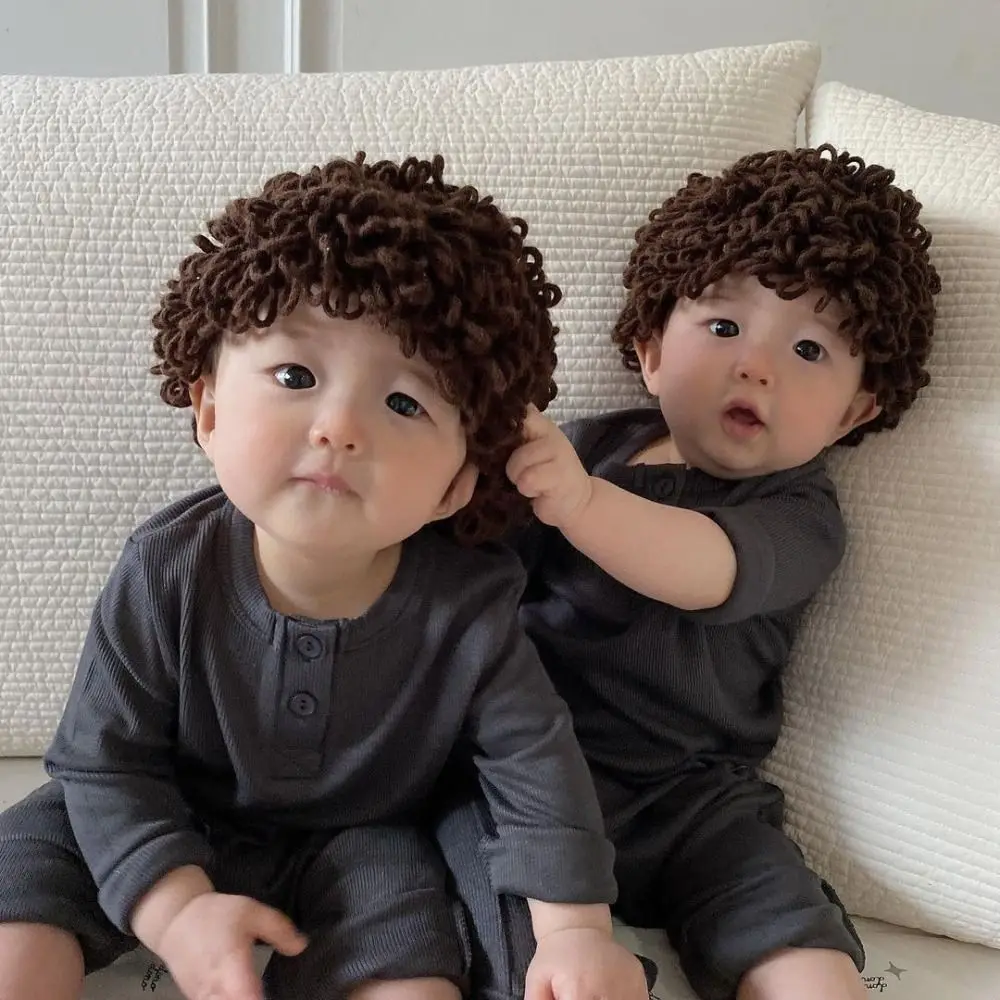 

Baby Accessories Photography Props Beanies Kid Sweet Knit Cap Afro-hair Hat Dreadlocks Hat Mad Scientist Hat Toddler Wig Hat