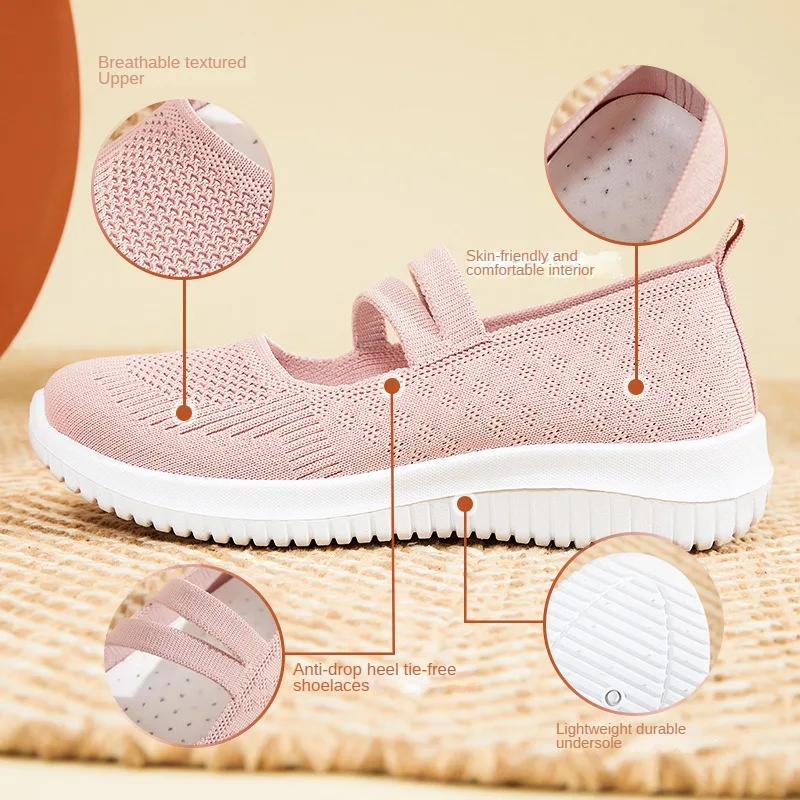 2024 New Season Mesh Fashionable Casual Women's Shoescomfortable And Lightweight Shoesanti Slip Soft SoleMother's SportsShoesFor