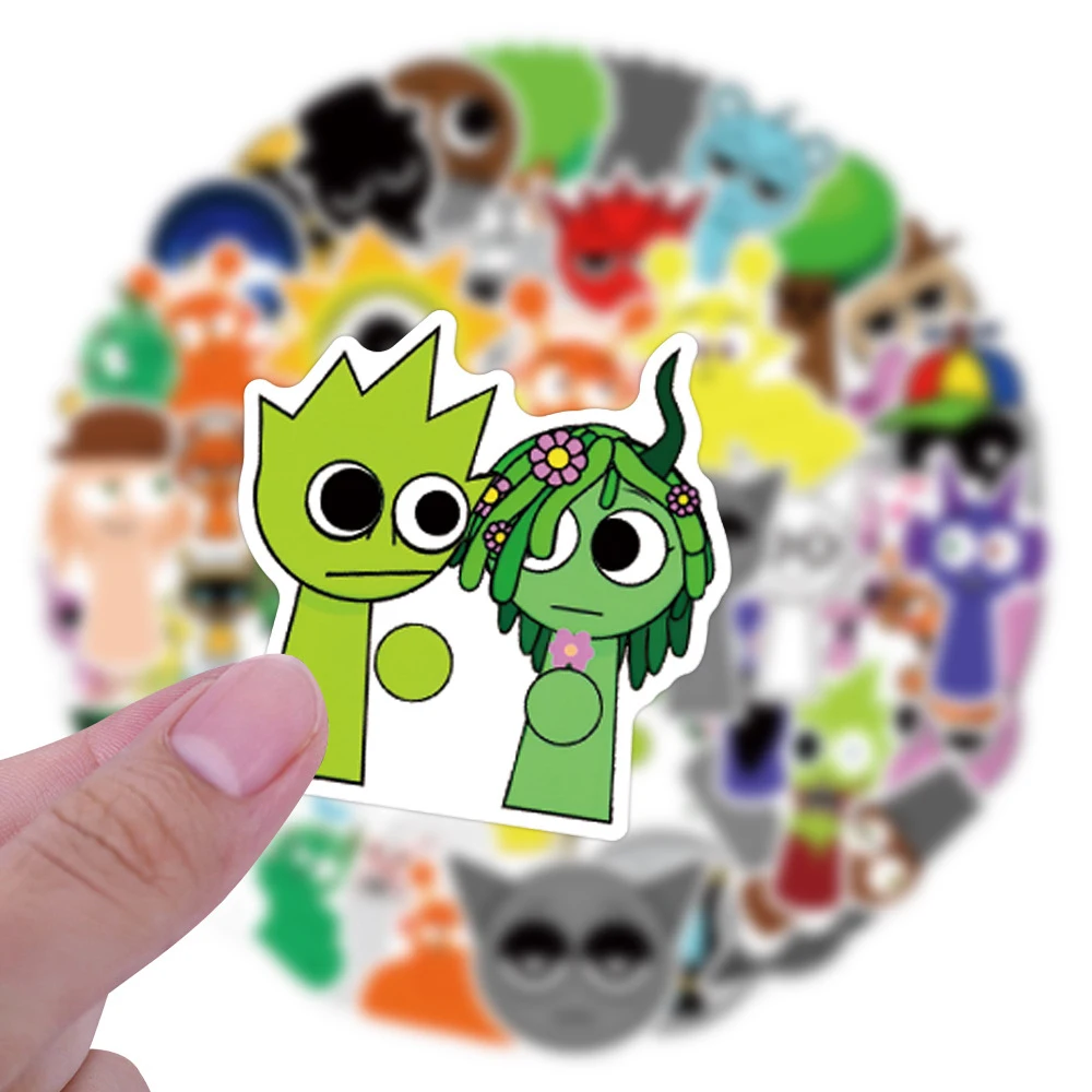 10/30/55pcs Incredibox Sprunki Music Game Stickers Funny Kids Graffiti Toys Cartoon Decals DIY Phone Laptop Notebook Bike Car image 5