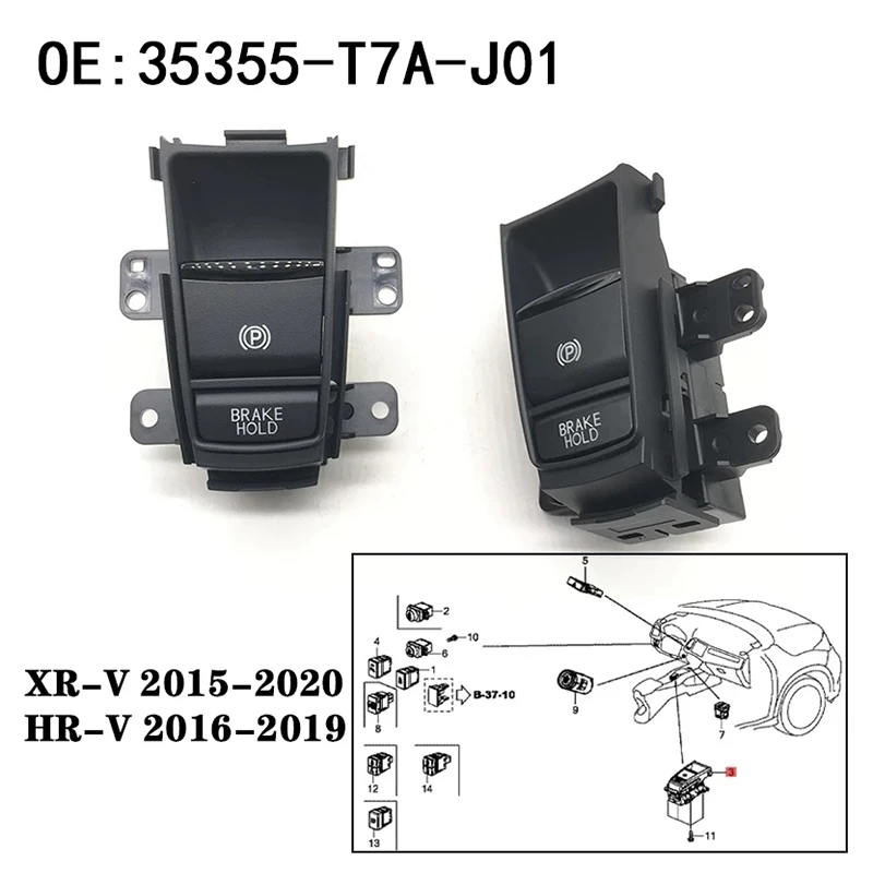 35355-t7a-j01 35355t7aj01 Voor Honda Hrv Xrv HR-V XR-V Vezel Elektronische Automatische Handremknop Parkeerremschakelaar