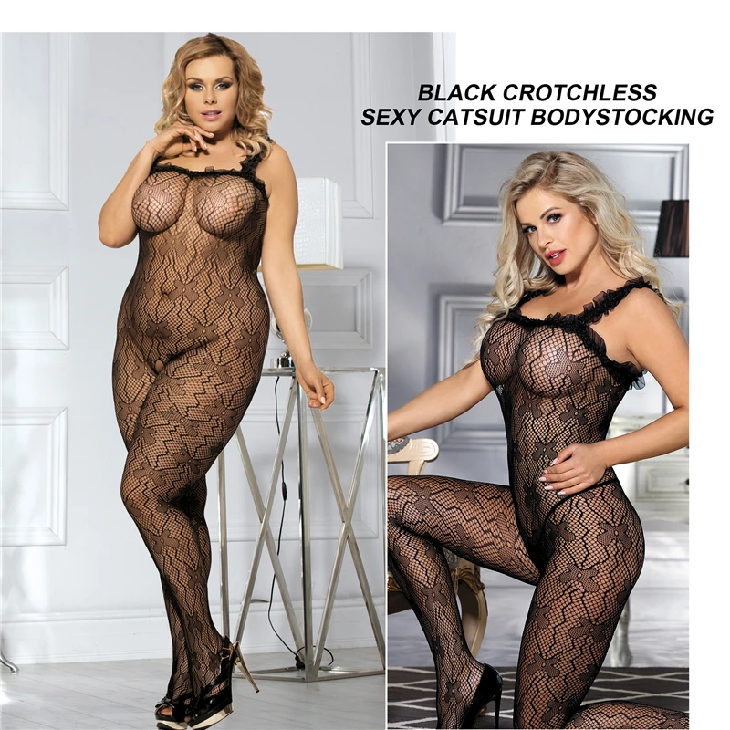 Comeondear Sexy Woman Underwear Bodysuit Open Crotch Bodystocking Fetish Porno Big Size Crochless Teddy Lingerie Erotic Babydoll