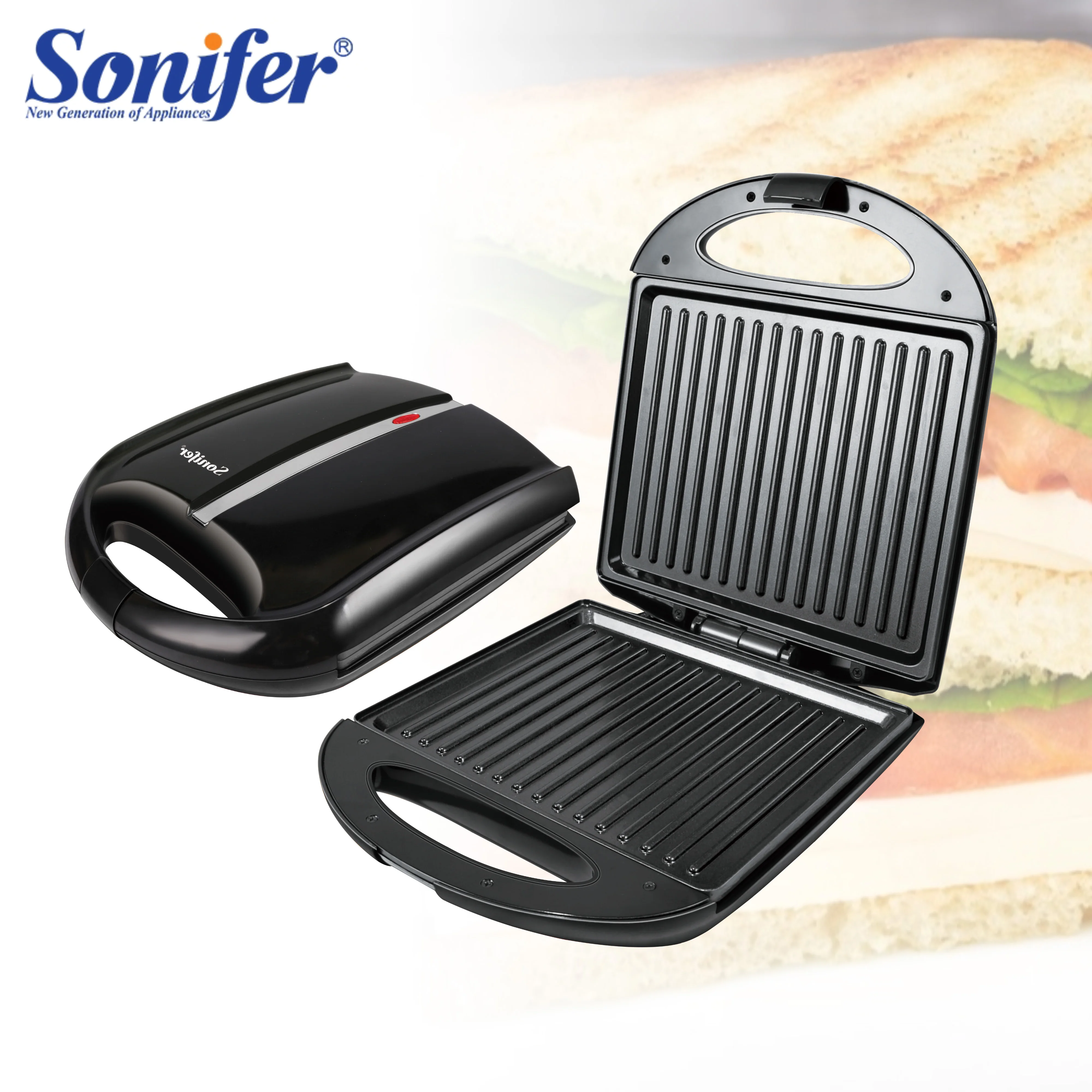 1400W Electric Large Sandwich Maker Machine Grill Plate Kitchen Breakfast Maker Non-stick Coating Plate For Gift 220V Sonife