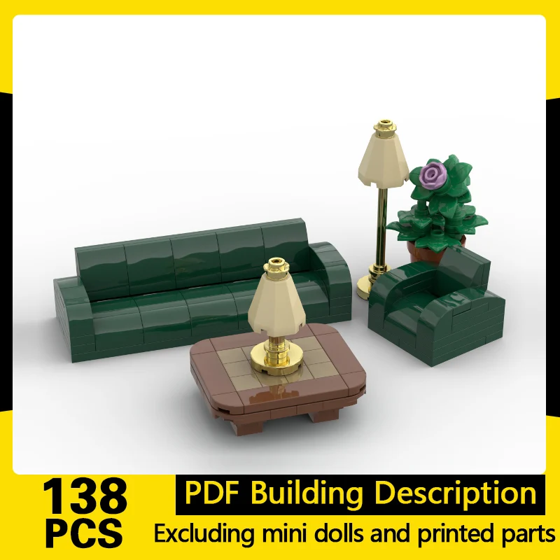 

City Street View Model MOC Building Bricks Vintage Sofa Corner Set Modular Technology Gifts Holiday Assemble Children Toys Suit