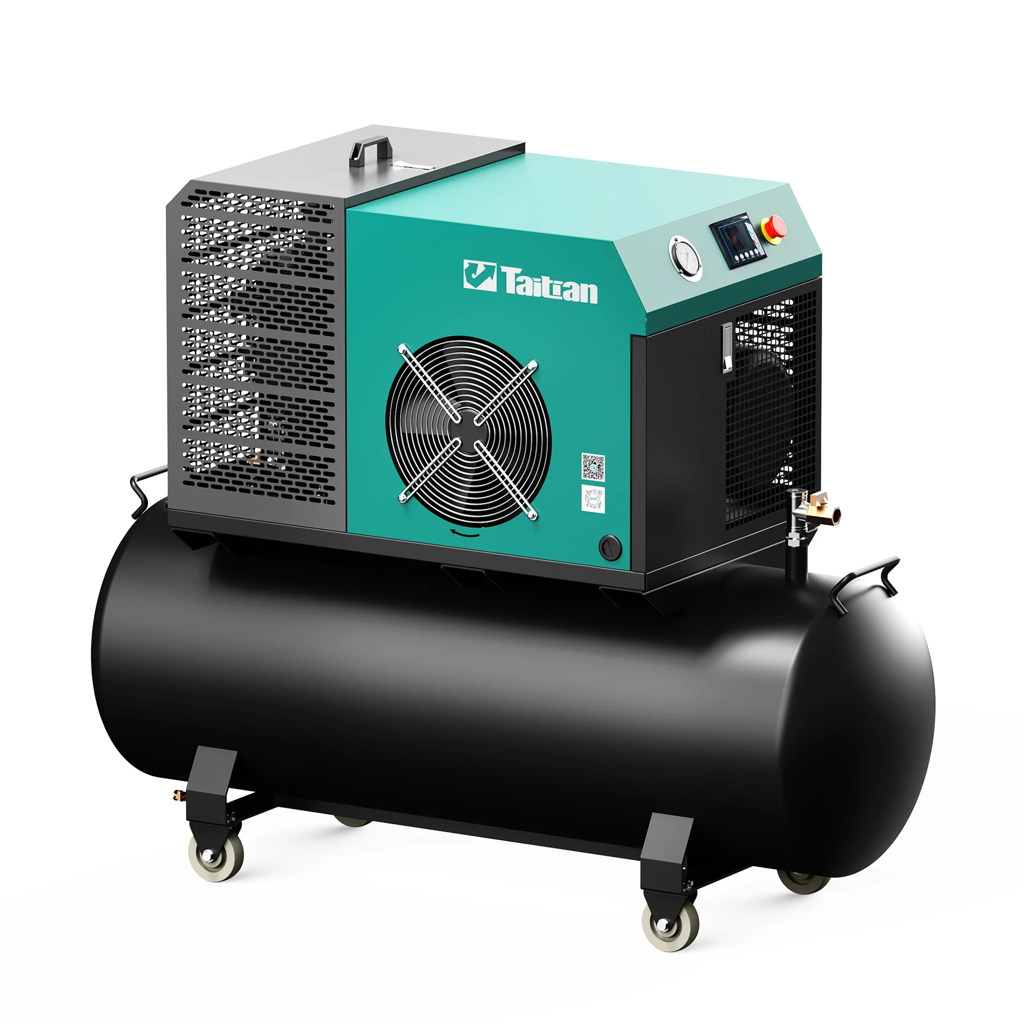 Portable Three Phase Fix Speed 5.5kw 7.5hp Split Motor Silent And Low Vibration Good Quality 100L Tank Air Screw Compressor