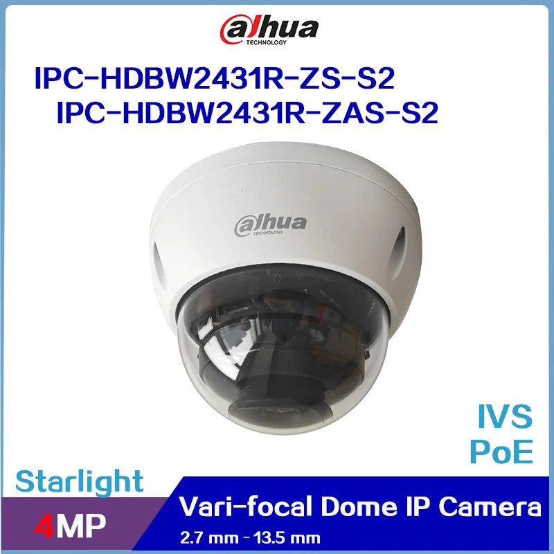 

Dahua 4MP Lite IR 40m Starlight Vari-focal 2.7mm–13.5mm Dome Network Camera IPC-HDBW2431R-ZAS-S2