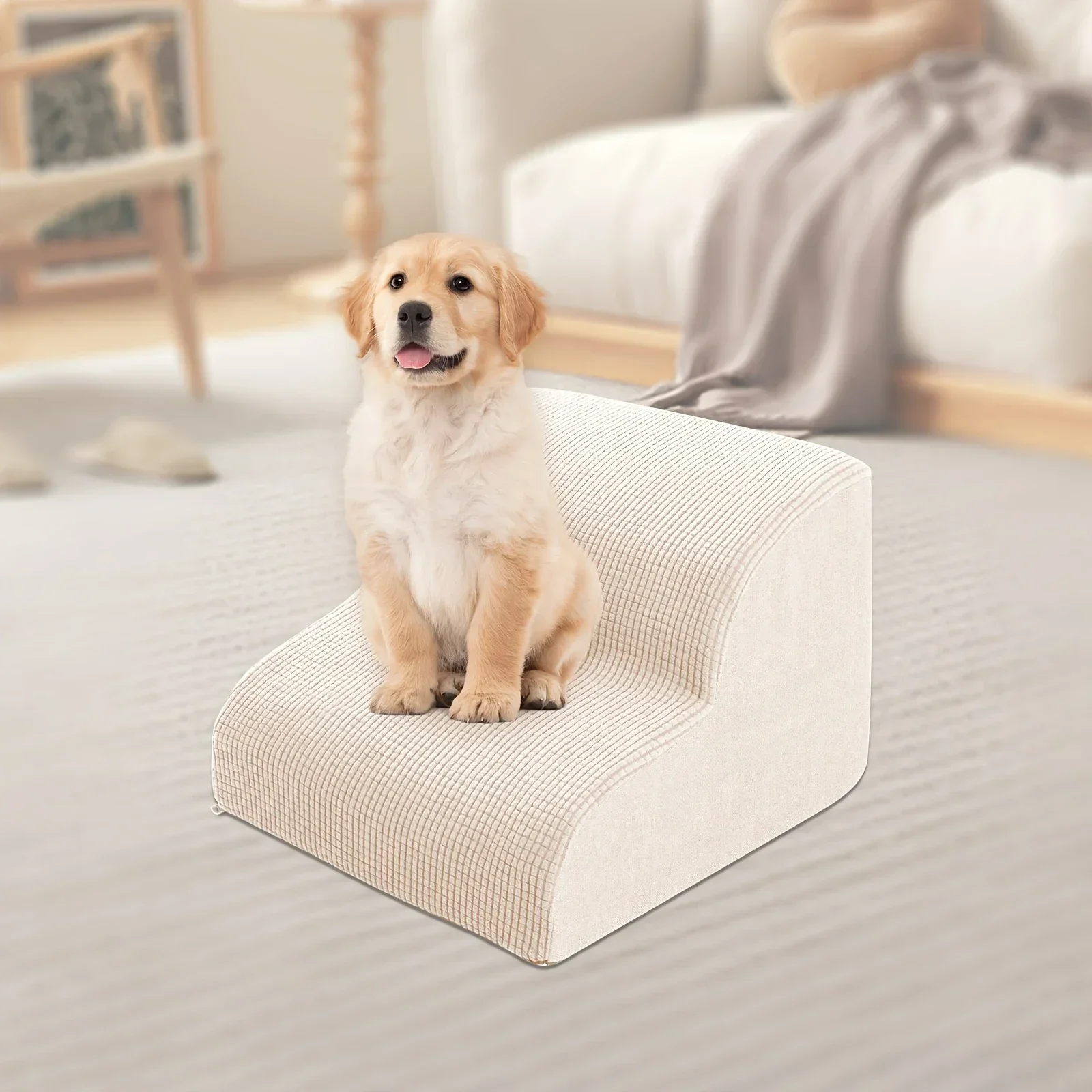 Orthopedic Dog Steps with Removable Covers Eco-PU Padding Non-Slip Diamond Treads 2/3/4 Tier Pet Stairs for Elderly Dogs.LABUBO. - view 4