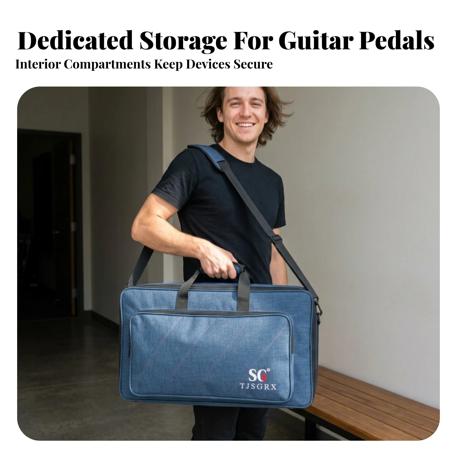 Reinforced Stitching Pedalboard Gig Bag Water-Repellent Effects Pedalboard Bag 600D Oxford