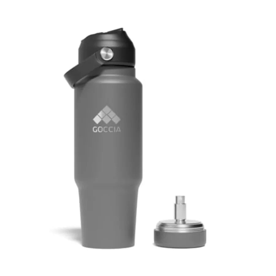 

Умная термобутылка Sip and Scent 2-в-1, 30 унций, с крышками-поилками и соломинкой, и многоразовым контейнером для парфюма, 3-слойная конструкция