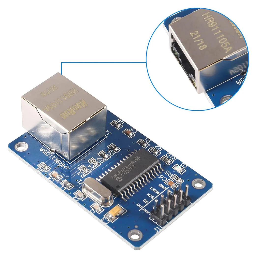 ENC28J60 ENC28J60-I / SO HR911105A Módulo de red LAN Ethernet Interfaz SPI 3,3 V para Arduino AVR PIC LPC STM32