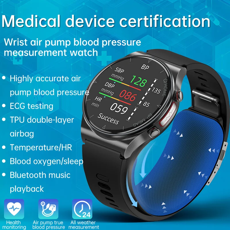 2024 New Smart Watch Precision Air Pump Airbag True Accurately Blood Pressure ECG Health Monitoring Men Women Smartwatch